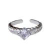 Luxury Brushed Medieval Open Ring Heart-Shaped Wheat Ear Retro High-End French Niche Design Ring Woman