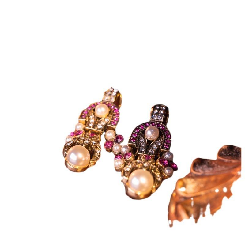 Catena da abito in stile retrò con diamanti cechi, doppio strato, strass viola