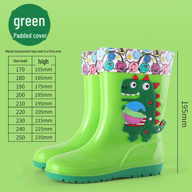 "Dinosaur Kids' Mid-Tube Rain Boots for Boys and Girls"