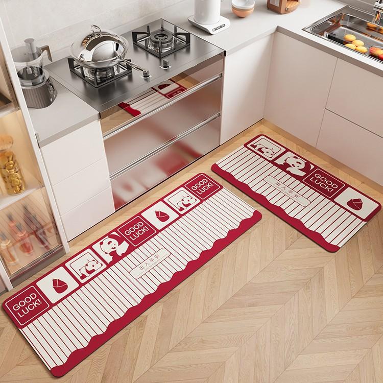 Cartoon soft diatom mud floor mat kitchen floor mat household non-slip absorbent mat door dirt-resistant foot pad diatom mud