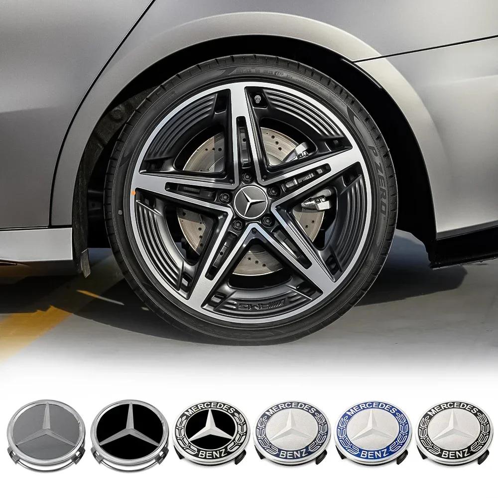 CJXO1 4pcs 75mm car wheel hub center cover replacement cover modification parts suitable for Mercedes Benz C200 C260 E260 E300L W210