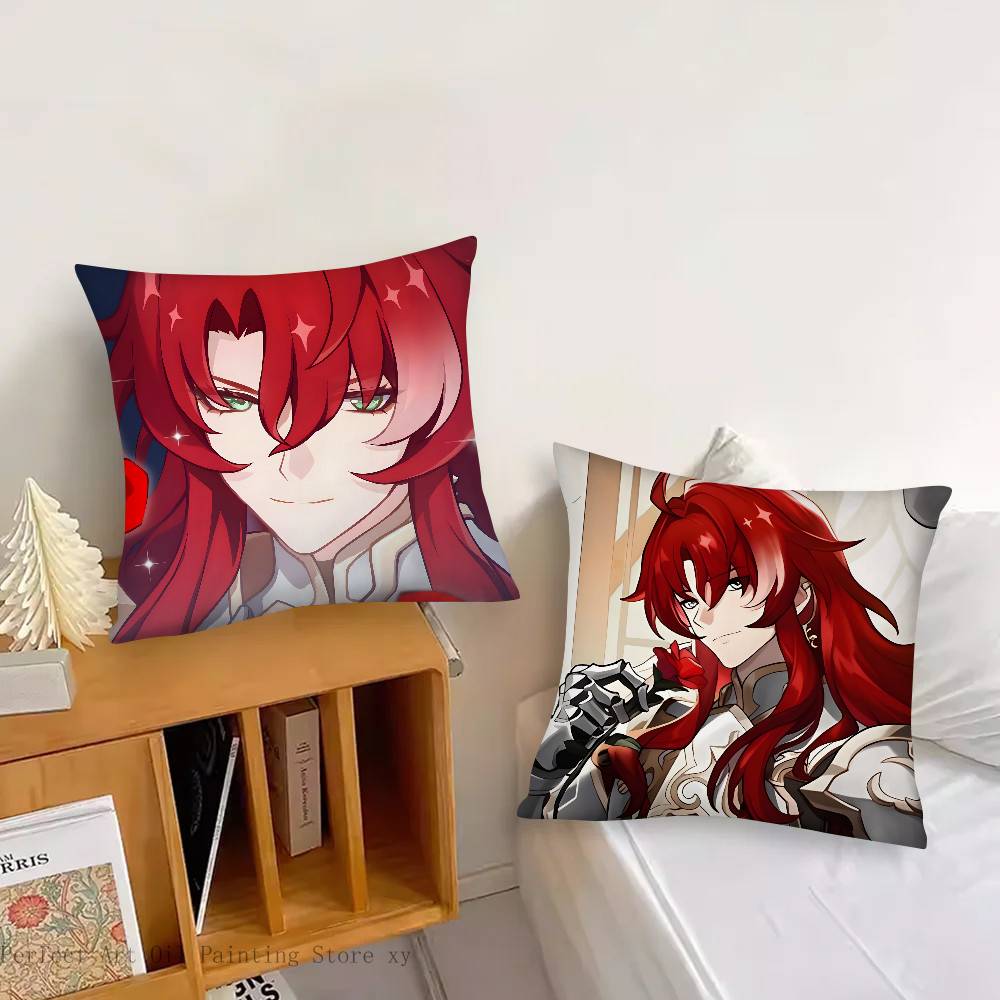 1pc Game Anime Honkai Star Rail Argenti Pillow Case Fashion Square Pillowcase Bedroom Sofa Room Ins Decoration Leisure
