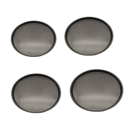 4Pcs Non-Stick Pizza Pan with Perforated Holes Heavy-Duty Round Barbecue Grill Pan Heat-Resistant Multipurpose Baking Tray for Bread Roasting Grilling