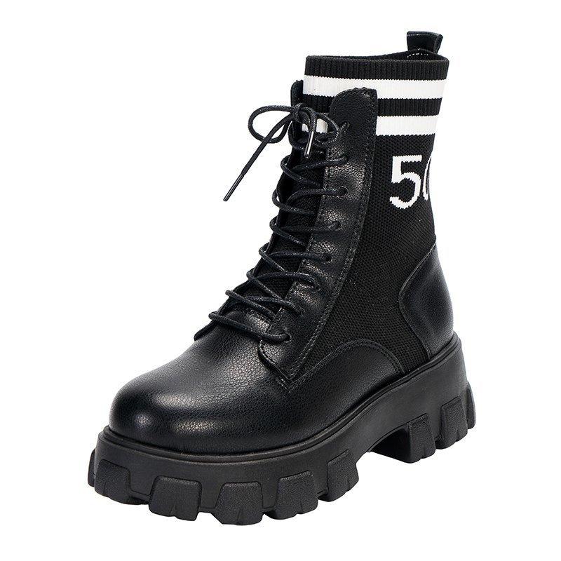 

Fashion Women s Platform Motorcycle Boots Women Gothic Chunky Punk Woman Black Cool Metal Buckle Ankle Female Lace Up Plus Size 35-43202 35 чёрный