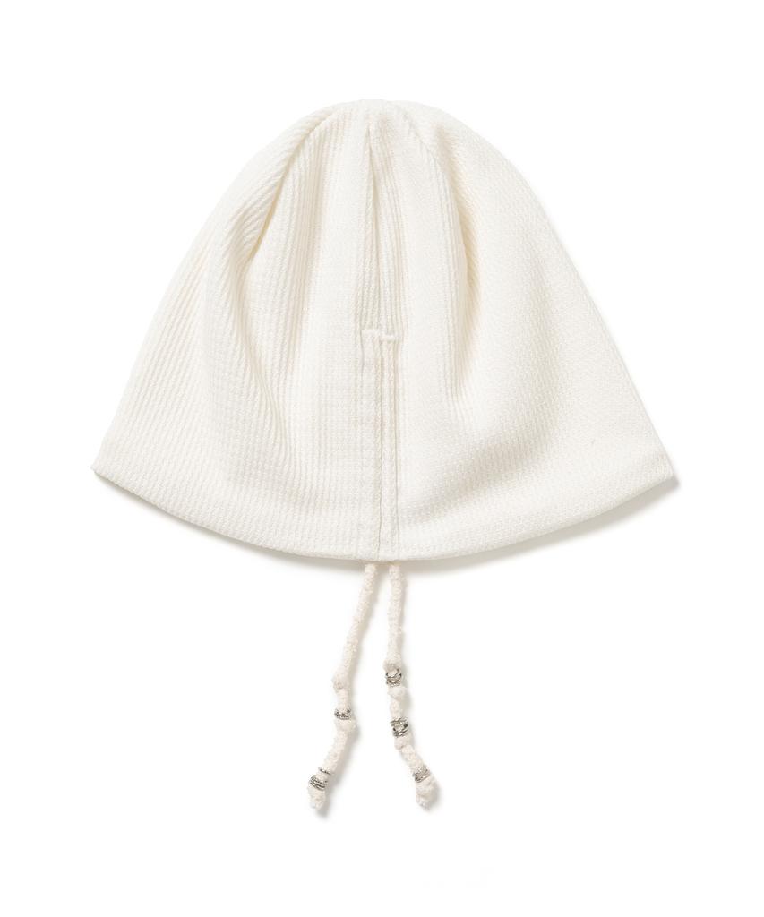 MILLO WOMEN Waffle String Beanie [Ivory]