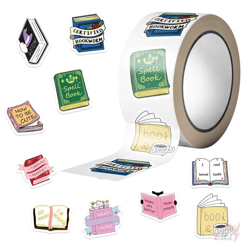 

500Pcs/Roll Funny Bookish Art Kids Rewards Stickers - DIY Scrapbooks Album Decor Sealing Label Decals