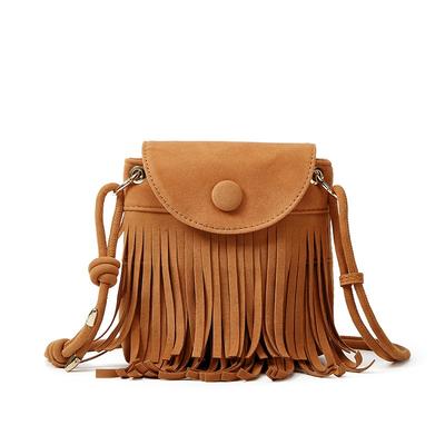 Neues Design Simia Fransen-Schultertasche Retro Wildleder Umhängetasche Mode Handy-Tasche Damentasche