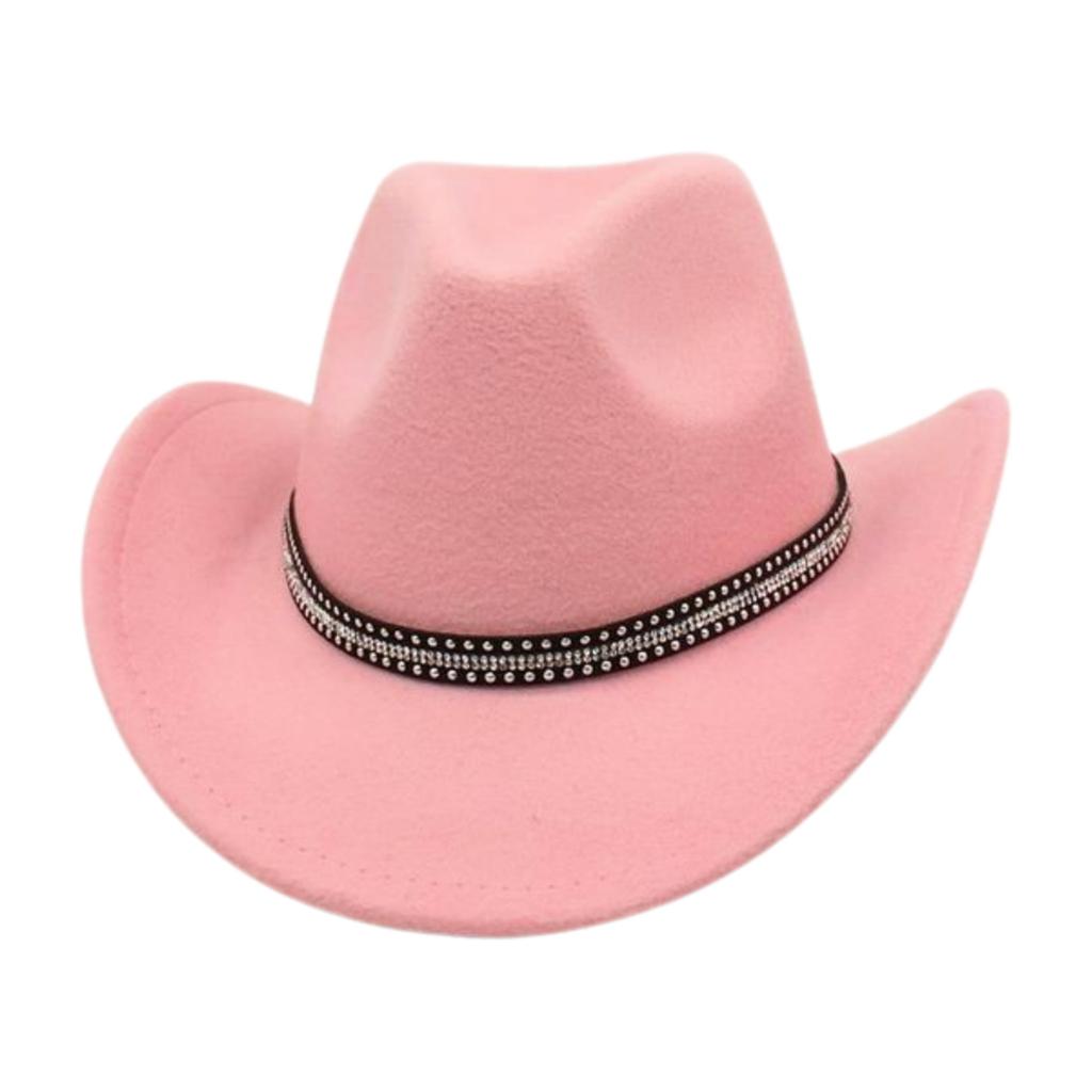 Retro British Style Cowboy Hat Men'S And Women'S Top Hat Versatile Rhinestone Premium Woolen Felt Hat
