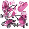 [PACZB] Puppenwagen 3 in 1 Korb, Buggy, Trage + Zubehör Z3333