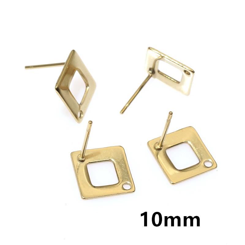 20pcs Craft Stud Earring Pins Stainless Steel DIY Earring Geometric Polygonal Earrings Posts Earring Jewelry Making Accessories