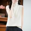 100% Pure Wool Turtleneck Sleeveless Vest for Women - Perfect for Autumn/Winter As a Knit Base Layer Top