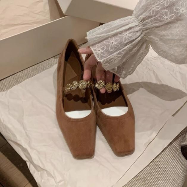 Chengdu niche fashion single shoes women's square head fashion Huizhou women's shoes French retro work shoes thick heels are not tired