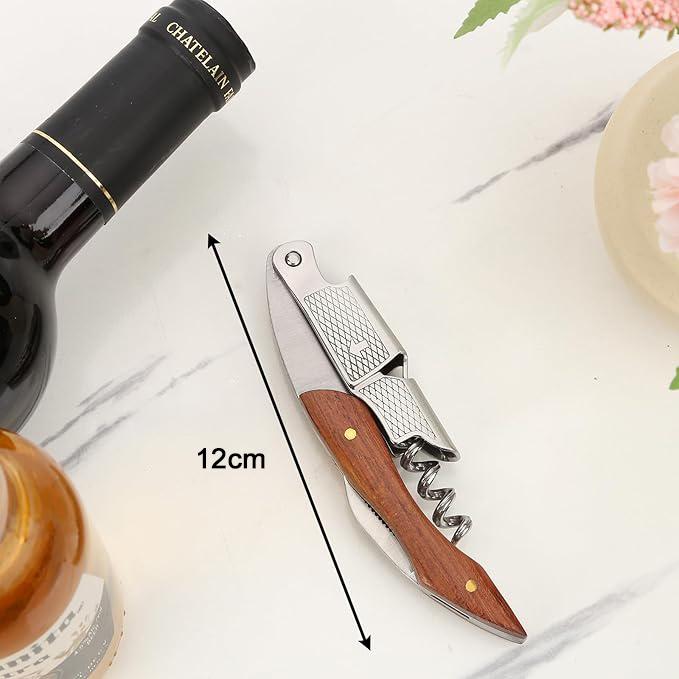 Professional Waiter's Corkscrew Wine Opener with Foil Cutter - Manual Wine Key for Bartenders, Servers  Home Use Engraving of the Recipient's Name