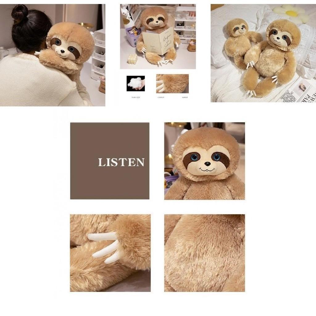 Adorable Sloth Plush Toy For Children's Educational Playtime Brown 35cm 0.2kg