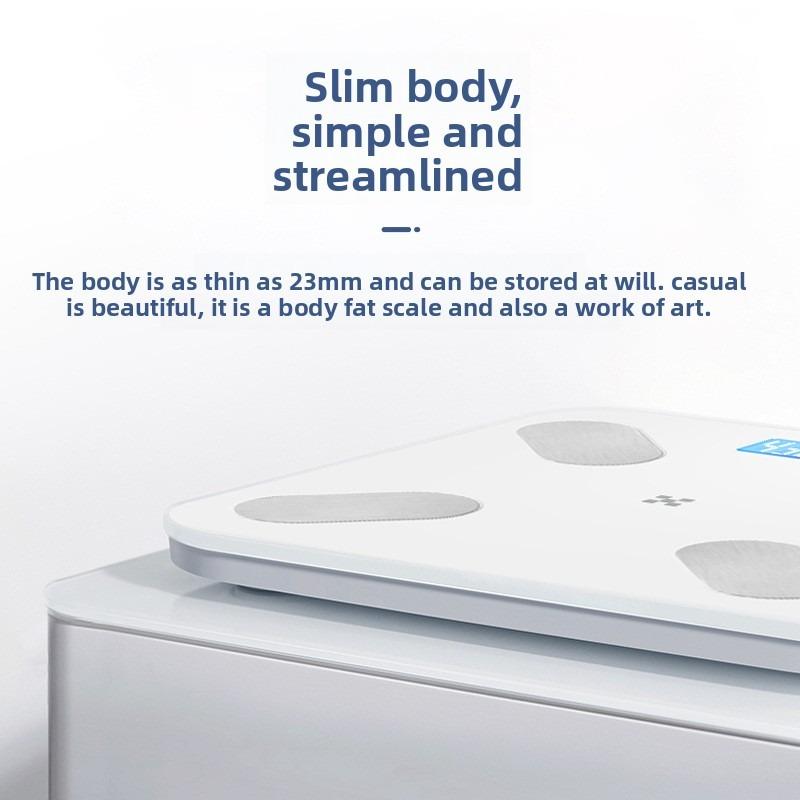 Smart Digital Body Scale, Rechargeable BMI Weight Scale, Electronic Body Fat Scale, LED Display Health Monitor for Home