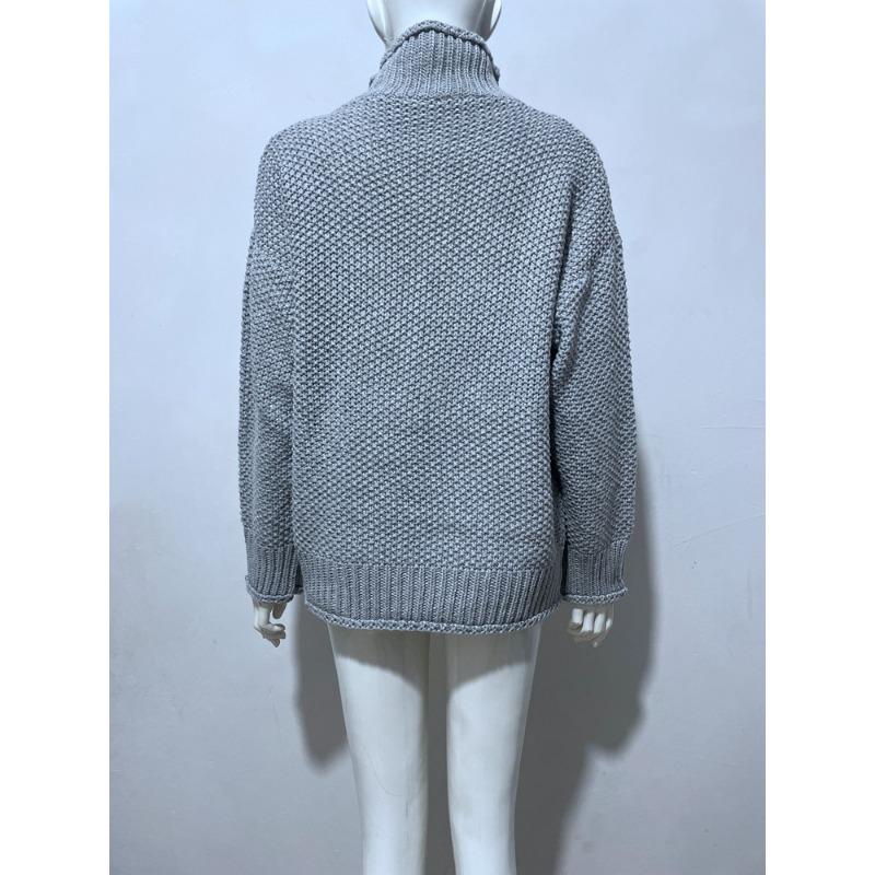 Women S Plus Size High Neck Long Sleeve Loose Knit Pullover Sweater