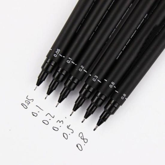 Black Pigment Liner Fineliner Waterproof Anime Comics Sketching Ink Drawing Pen