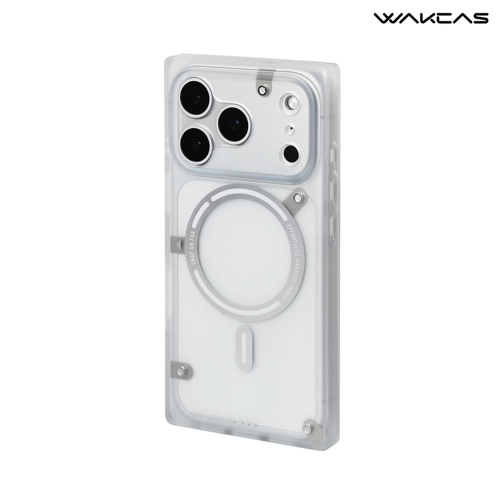 WAKCAS Frosted Phone Cover for iPhone 15/16/17 Pro/Max Magnetic Suction Phone Case Matte Anti-drop Transparent Protective Case