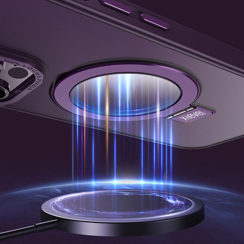 For iPhone 14 Pro Case TPU+PC Phone Cover with Magnetic Invisible Kickstand