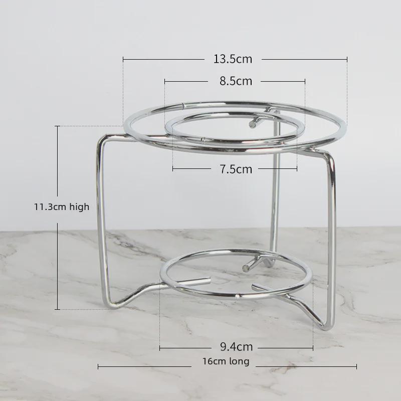 Metal Coffee Pot Stove Rack with Alcohol Lamp – Round Moka Rack for Teapot or Flower Holder