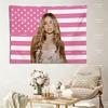 A-Addison R-Rae Pink Us Flag Tapestry, Pop Star Wall Hanging For Fan Room Bedroom Dorm Decor