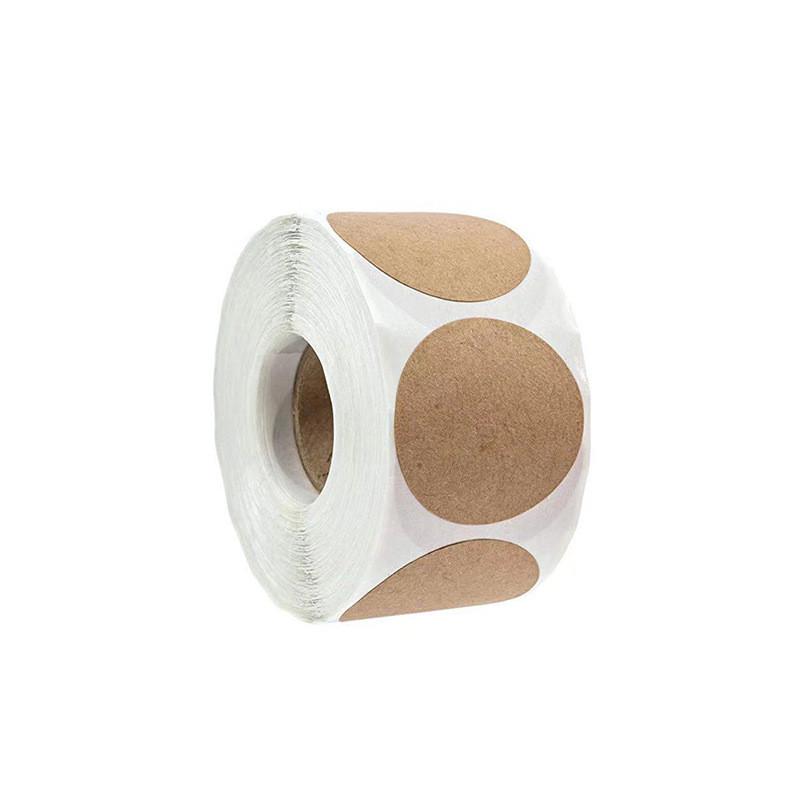 Natural Kraft Paper Round Adhesive Label Millimeter Paper