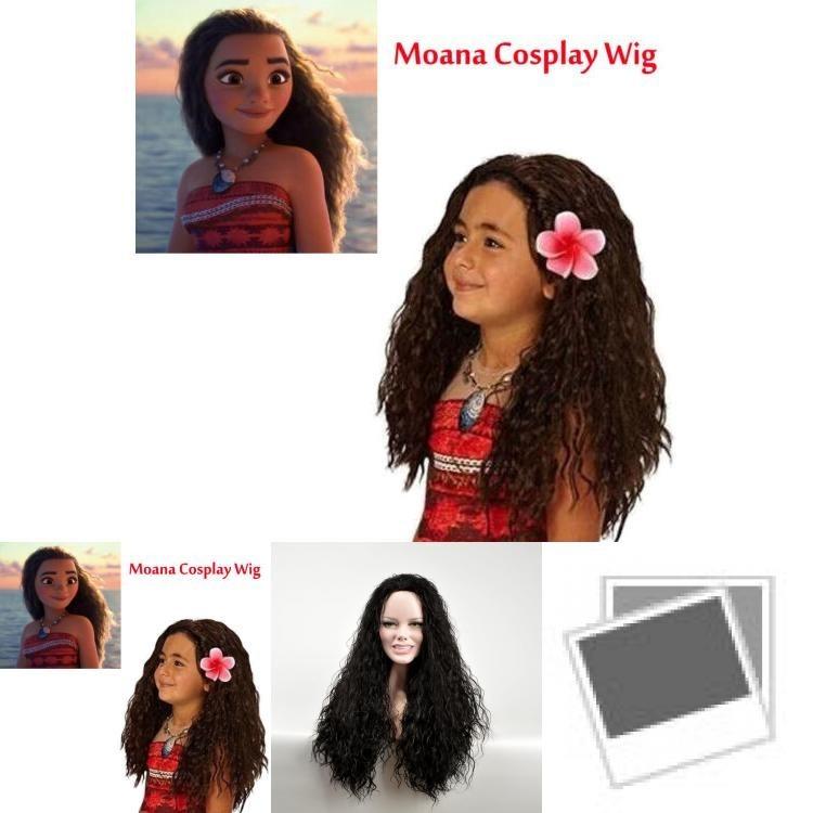 Luxurious Moana Long Messy Afro Kinky Curly Black Wig For Party Cosplay Costume