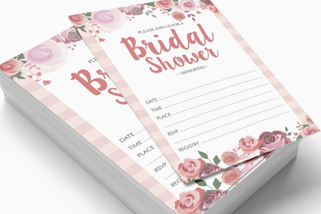 Inkdotpot 30 Bridal Shower InvitationsA  FloralA  Wedding Fill-In Style Invites Blank