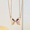 Heart Pendant Best Friend Necklace Ins Butterfly Bracelet Set Butterfly Magnetic Necklace  Girls