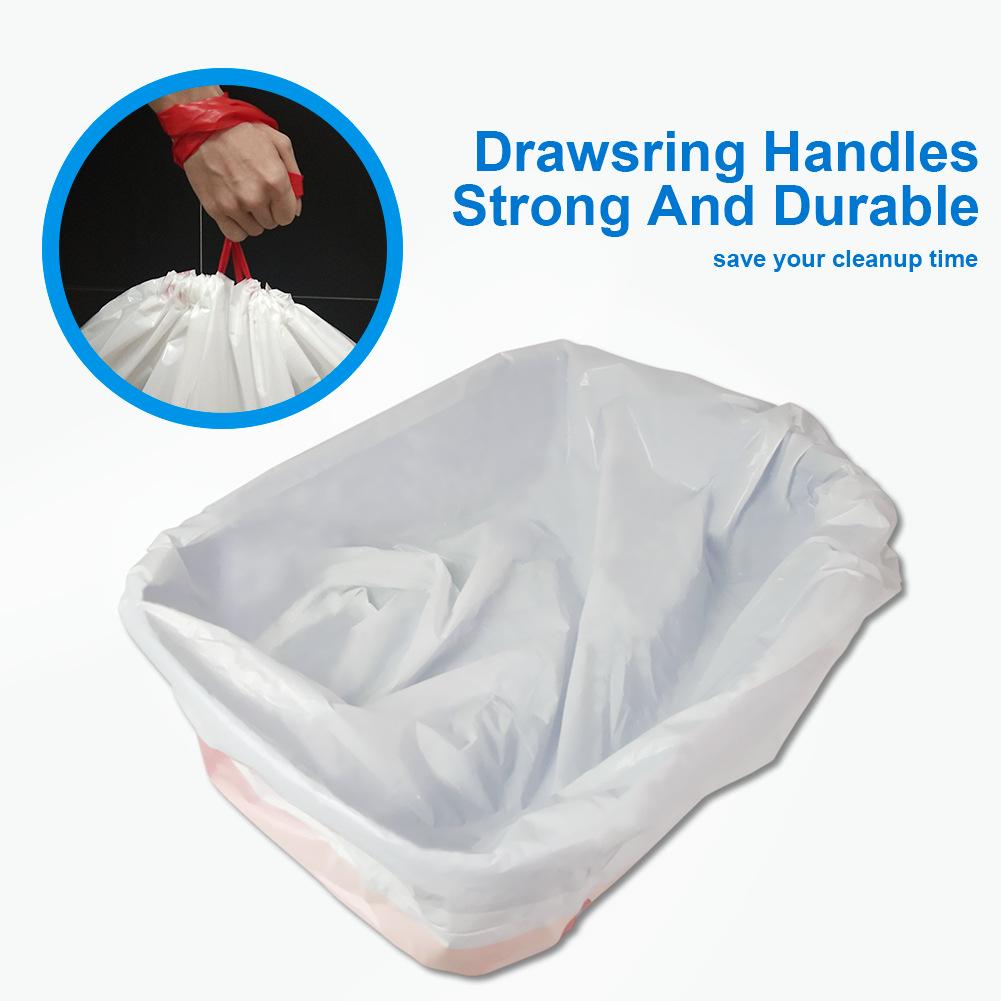 "Cat Litter Box Garbage Bag with Tie Closure"