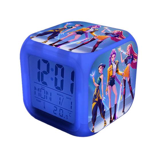 Small Digital Alarm Clock with LED Display for Bedrooms Bedside Battery Operated Electric Clock with Large Number Display Anime Therm Desk Decor for