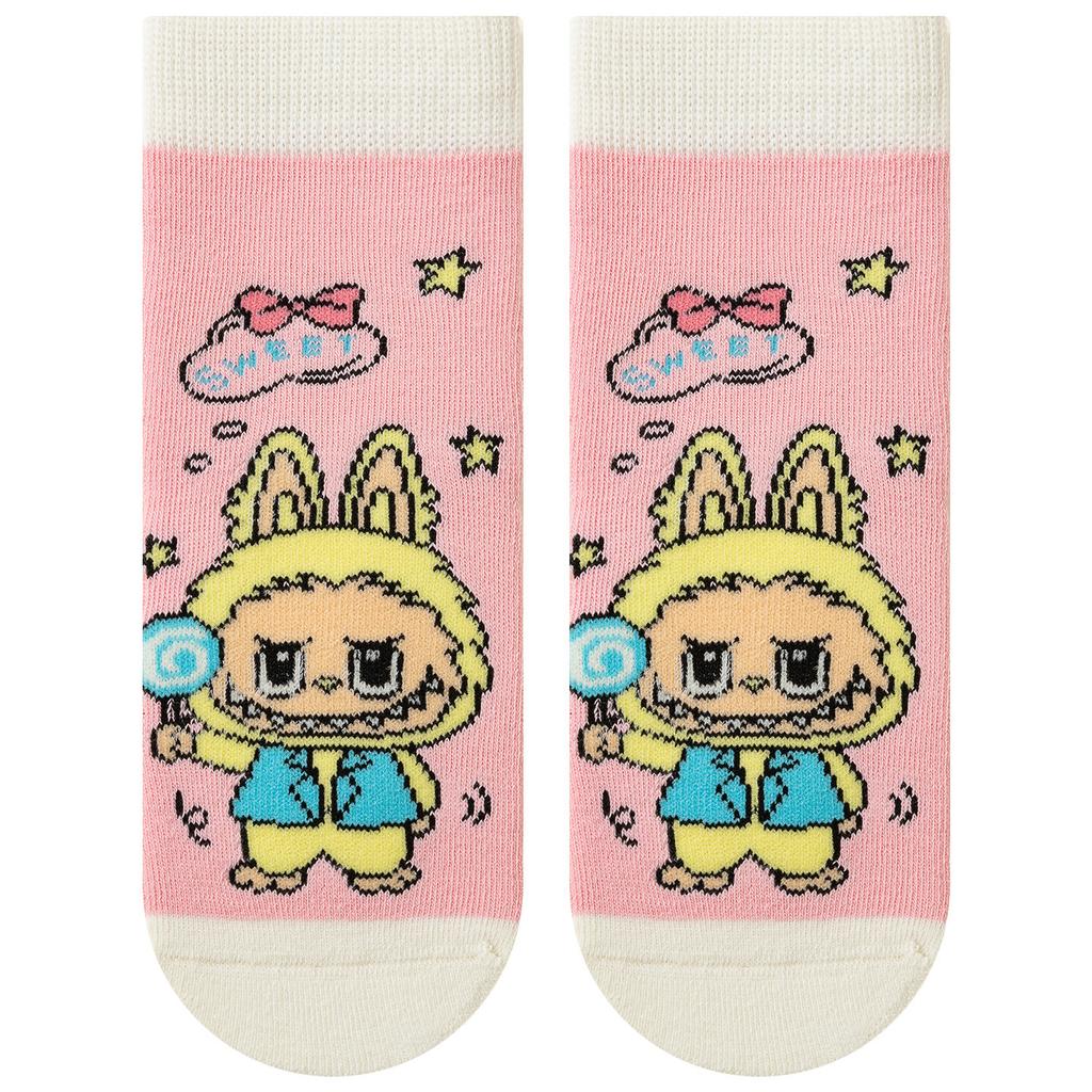 5 PERECHI Șosete pentru copii Labubu Iarnă Îngroșate Terry Fete Șosete medii Desene animate la modă Iarnă Calde Șosete groase