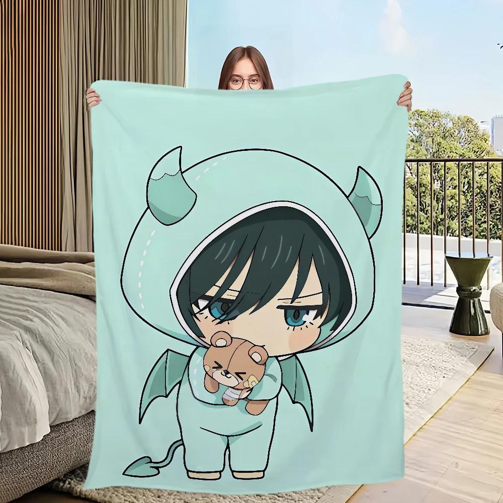 

Demon Flannel Isagi Yoichi Blue Llock Soft Plush Throw Blanket for Sofa Living Room Bedroom Travel Gift 100x150cm