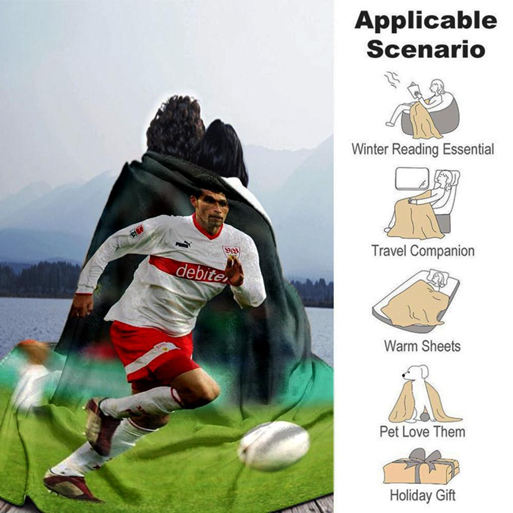 VfB Stuttgart Football Player Flannel Throw Blanket, Soft Warm Sofa Bed Cover, Soccer Fan Home Decor Gift for Living Room Bedroom