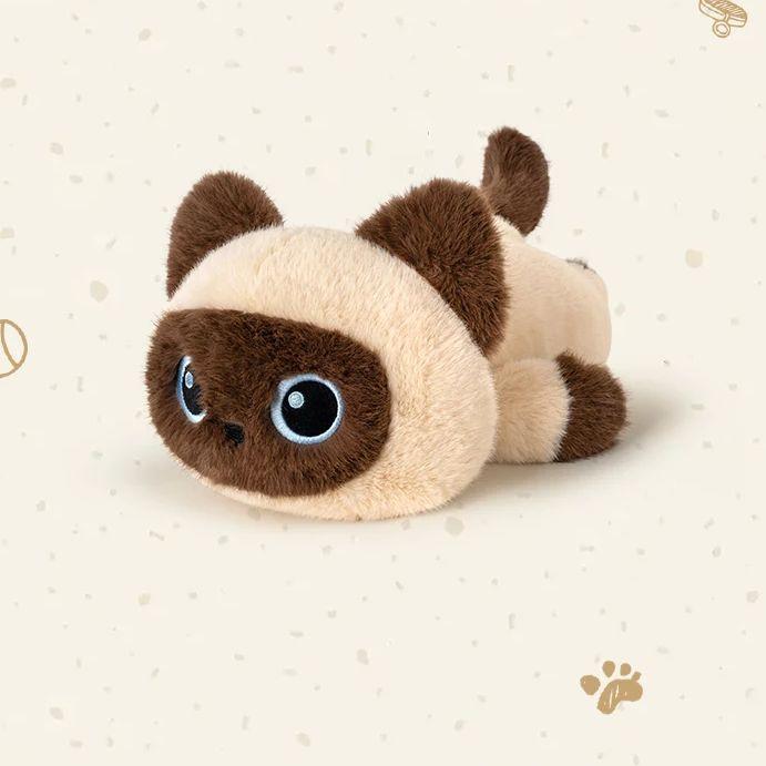 Schwarze Katze Siamkatze Kaliko Katze Kätzchen Plüschtiere Cartoon Lebensecht Kätzchen Puppen Tier Künstlicher Berührungssinn Puppe Geburtstagsgeschenk