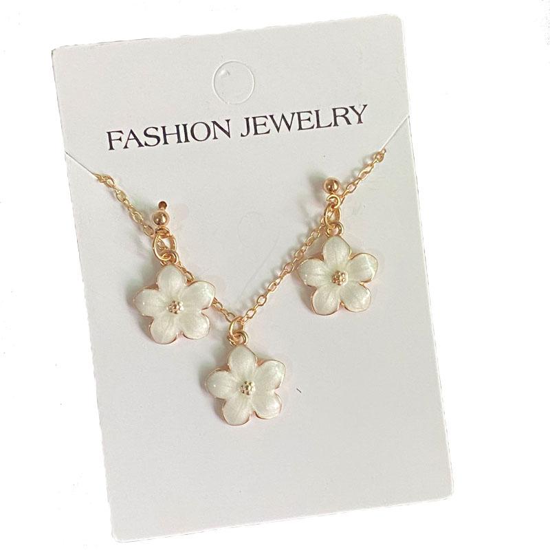 

New Fashion Flower Jewery Set Colorful Necklace Choker Earrings for Friend Gift Trendy Plant Neck Zircon Wholesale Dropshipping