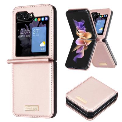 BINFEN COLOR R20 For Samsung Galaxy Z Flip6 5G/Z Flip5 5G Case PU Leather+PC Phone Cover