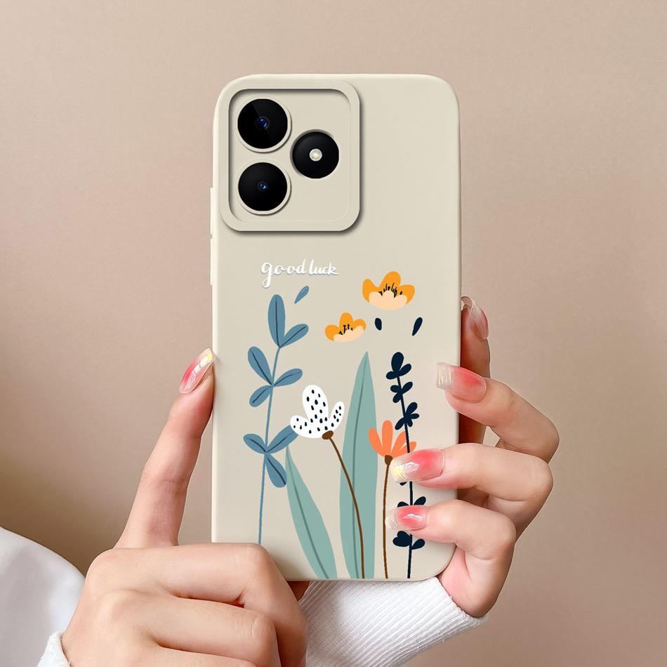 Coque Simple Pour Realme Note 50 Style Décontracté Protection Complète Anti-Choc Coque Arrière Silicone Liquide Doux Modèle RMX3834 Coque