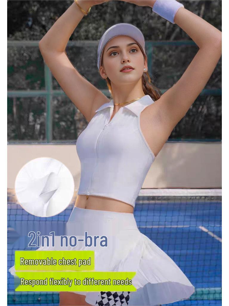 Women's Quick-Dry Sleeveless Polo Tennis Vest - Comfortable Athletic Top for Golf & Fitness