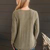 Women Autumn Tops Long Sleeve V-Neck Knitting Tops Solid Color Ribbed Casual Knitting Shirt Daily Wear