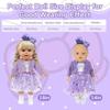 Xerteam 4-Piece Purple Doll Clothes Set for 36-43cm Girl Dolls, Includes Coat Dress Socks Butterfly Headband, 16-18 Inch Doll Accessories Gift