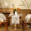 Coffee Table Decoration Perfect for Cafes Wedding Decor  Table Runner Luxury Embroidered Flower Soft Linen/Polyester Washable