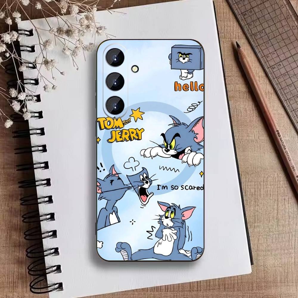 U-Tom And J-Jerry Phone Case For Samsung Galaxy A73,21,22,32,71,53,52,51,80,5G Soft Black Cover