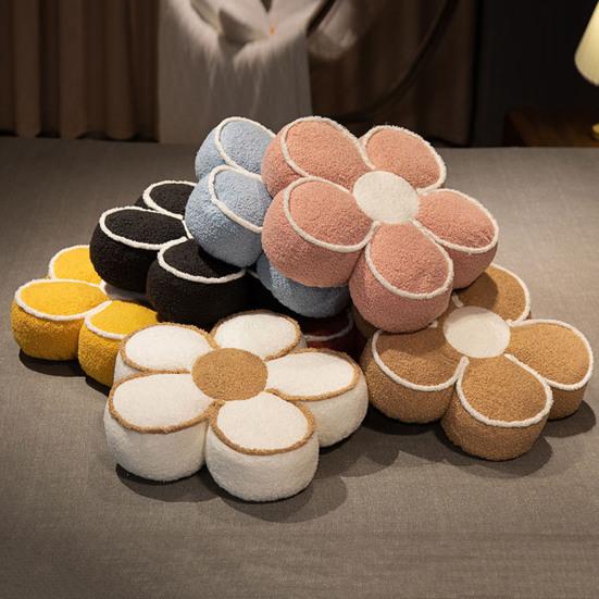 Flower Plush Pillow Soft Sofa Back Cushion Winter Warm Floor Cushion Hip & Waist Protective Stuffed Chair Seat Cushion Decorative