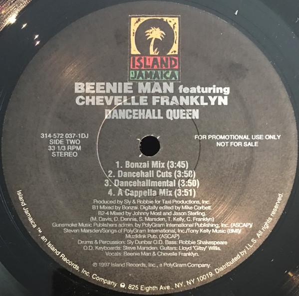 Виниловая пластинка BEENIE MAN CHEVELLE FRANKLYN Dancehall Queen 3145720371DJ Island Ямайка 1997 Япония Регги Ска Даб Б/у