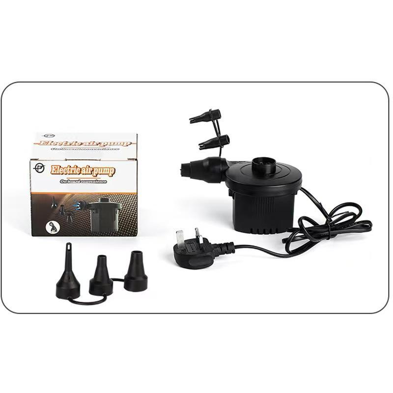 Compact Electric Air Pump Fast Inflate Deflate with Multiple Plug Adapters for Camping Travel Air Bed Use