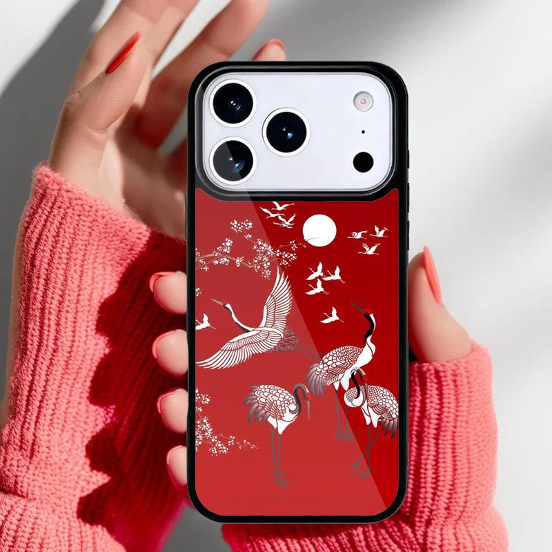Red-crowned Crane Bird soft Phone Case for iPhone 17 Air 16e 15 14 13 Pro Max Back Cover for 12 11 Pro Coque