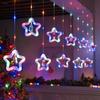 Christmas Curtain Lights Tree Star Ring Shape Led String Decor For Holiday Celebrations