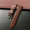 25mm * 8mm Genuine Leather Cowhide Watchband Replacement for Vacheron Constantin Overseas Calfskin Black Blue Brown VC Strap Men