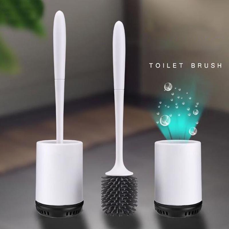 Tpr Toilet Brush Rubber Head Holder Cleaning Brush For Toilet Wall